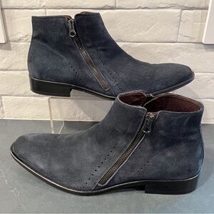 Stefano Castelli sz 41 US 9.5-10 navy suede zip boots